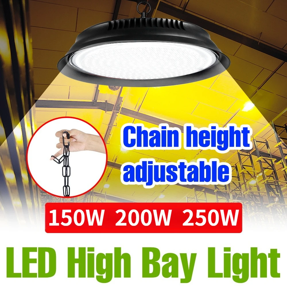 250W LED Indoor Garage Light High Shed Lamp UFO Spotlight With Hook Warehouse Workshop Basement Lighting No Flicker US/EU Plug
250W LED Indoor Garage Light High Shed Lamp UFO Spotlight With Hook Warehouse Workshop Basement Lighting No Flicker US/EU Plug