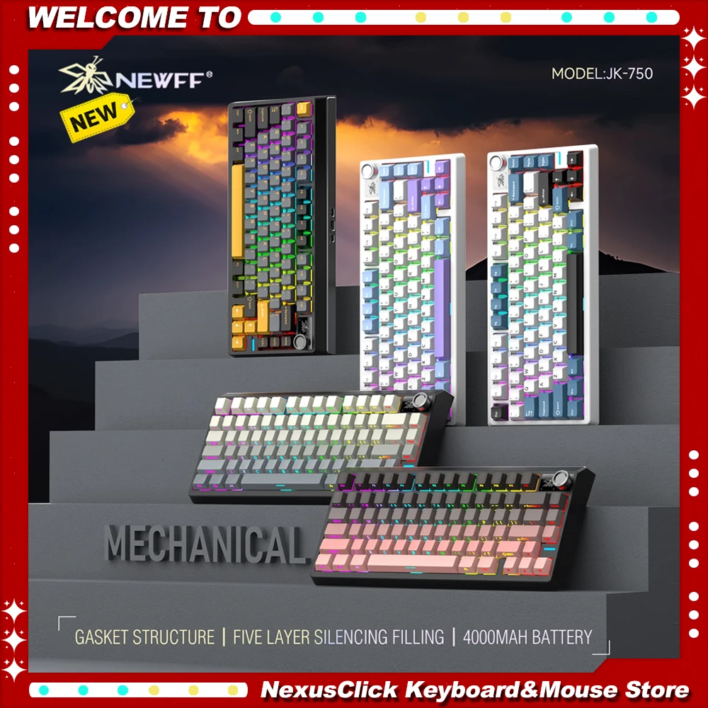 NEWFF 75-клавишная беспроводная механическая клавиатура, геймерская клавиатура с боковой гравировкой, индивидуальная горячая замена, 75% раскладка, OEM-профиль, структура прокладок
NEWFF 75-клавишная беспроводная механическая клавиатура, геймерская клавиатура с боковой гравировкой, индивидуальная горячая замена, 75% раскладка, OEM-профиль, структура прокладок