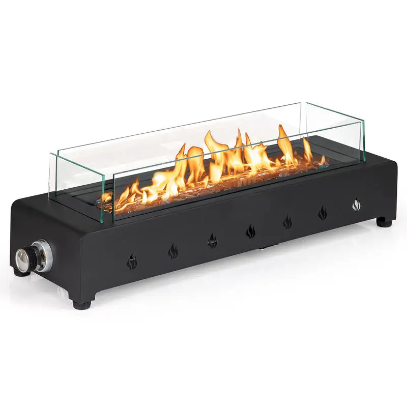 Portable Mini Fireplace with Wind Guard and Stainless Steel Burner
Portable Mini Fireplace with Wind Guard and Stainless Steel Burner