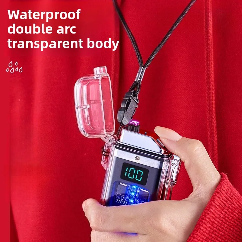 Outdoor Lighting Waterproof Electric Arc Lighter Transparent Shell USB Rechargeable LED Power Display Easy to Portable Tool
Outdoor Lighting Waterproof Electric Arc Lighter Transparent Shell USB Rechargeable LED Power Display Easy to Portable Tool