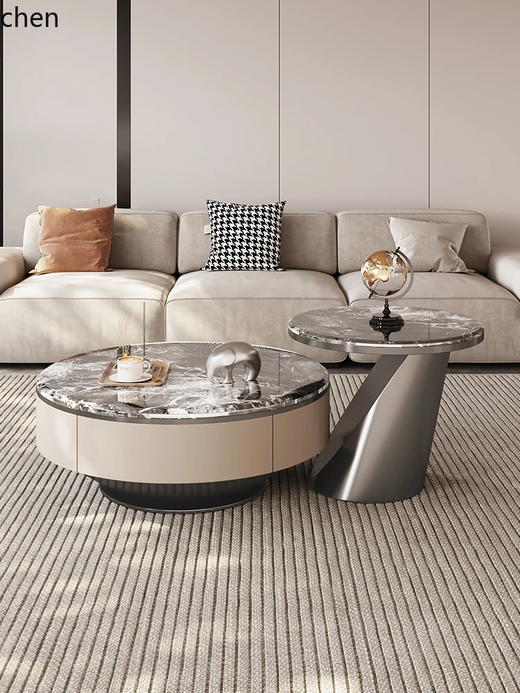 ZML Modern Simple Coffee Table Round Size Combination Living Room Stainless Steel
ZML Modern Simple Coffee Table Round Size Combination Living Room Stainless Steel