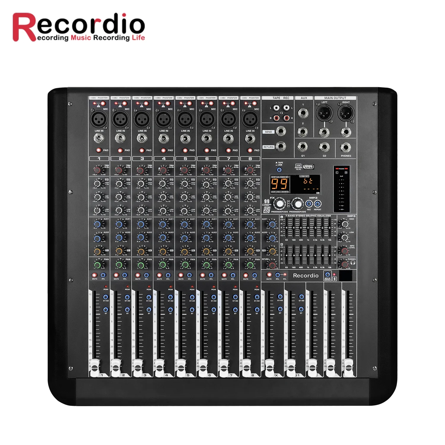 GAX-MQ8 New MQ series professional 8-channel high-power amplifier mixer with 99DSP7-segment equalizer
GAX-MQ8 New MQ series professional 8-channel high-power amplifier mixer with 99DSP7-segment equalizer