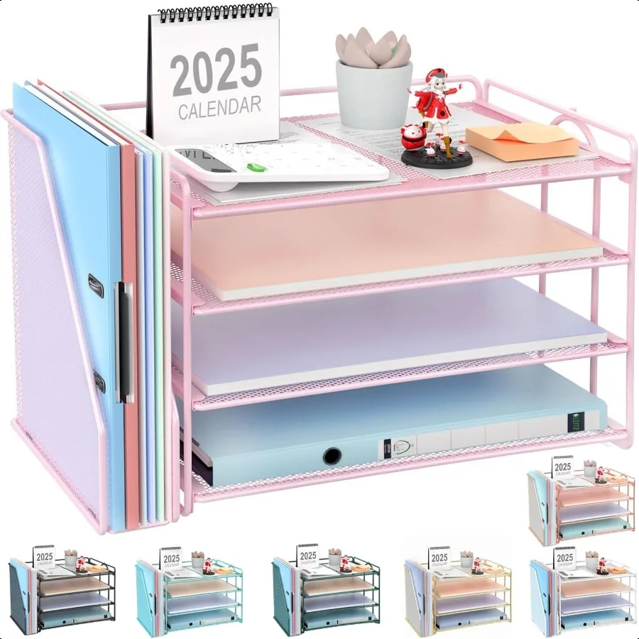 4Tier Paper Organizer With Magazine Holder Desk Organizers and Accessories Pink Desk Accessories File Organizer for Office Supp
4Tier Paper Organizer With Magazine Holder Desk Organizers and Accessories Pink Desk Accessories File Organizer for Office Supp