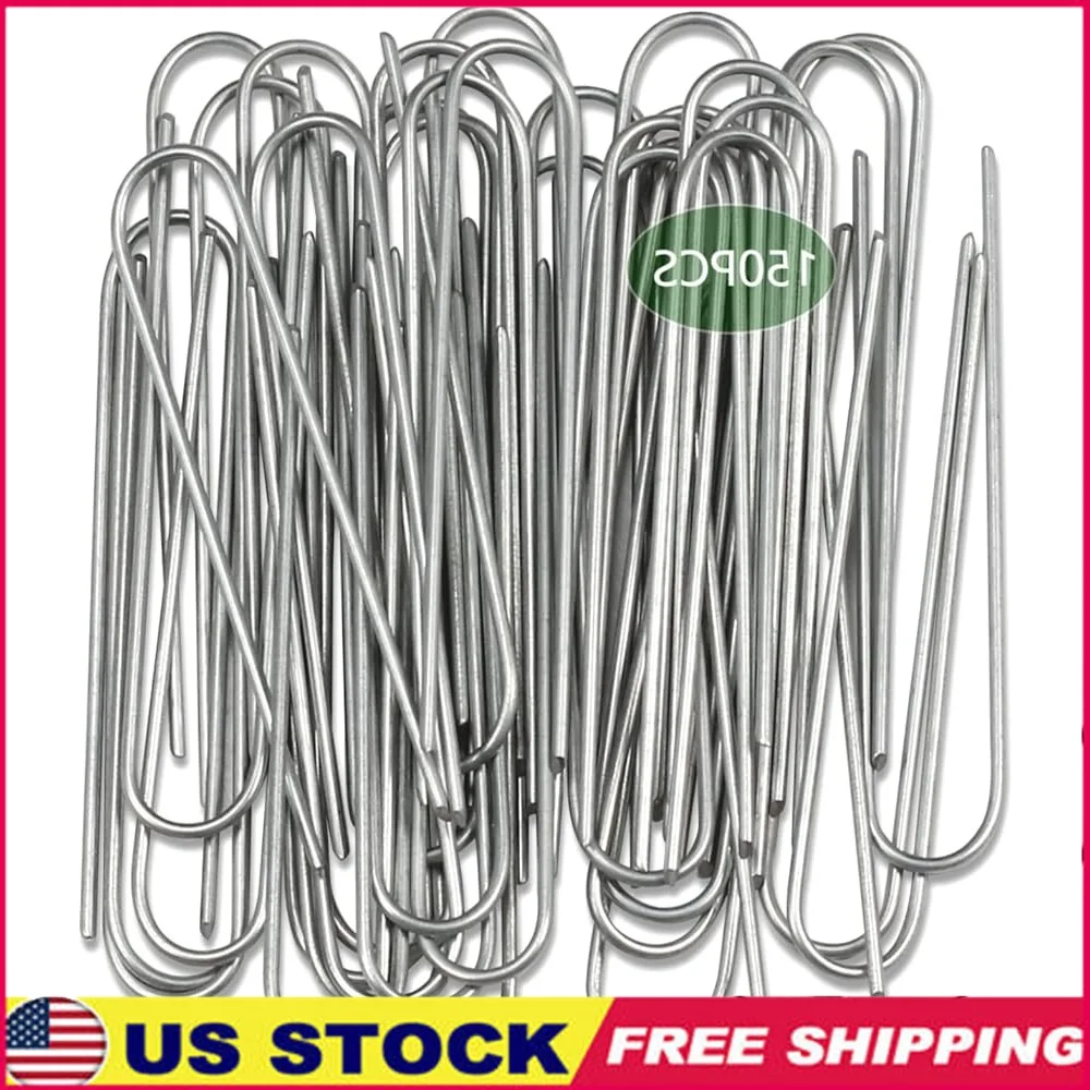 Heavy Duty Landscape Staples 6 Inch Galvanized Garden Stakes 150 Pack Securing Lawn Fabric Tent Stakes Anti Rust Garden Pins
Heavy Duty Landscape Staples 6 Inch Galvanized Garden Stakes 150 Pack Securing Lawn Fabric Tent Stakes Anti Rust Garden Pins