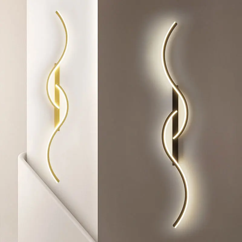 Interior LED Wall Lights Wall Lamps for TV Background Bedroom Black Gold Indoor LED Wall Sconce for Corridor Aisle AC85-265V
Interior LED Wall Lights Wall Lamps for TV Background Bedroom Black Gold Indoor LED Wall Sconce for Corridor Aisle AC85-265V