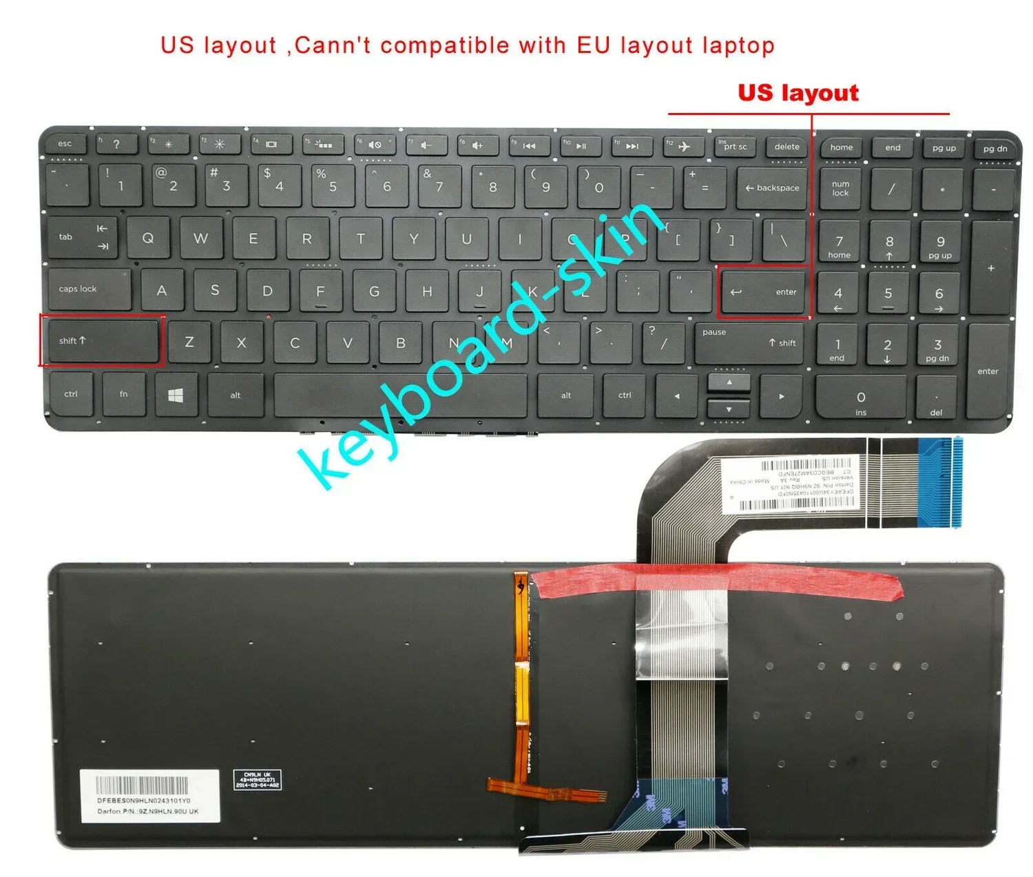 Новая американская клавиатура без рамки с подсветкой для ноутбуков серии HP 15-P 17-P 17-F,15-Pxx,17-Fxx,17-fxx,17-f030nd,15-P080,17-p121wm
Новая американская клавиатура без рамки с подсветкой для ноутбуков серии HP 15-P 17-P 17-F,15-Pxx,17-Fxx,17-fxx,17-f030nd,15-P080,17-p121wm