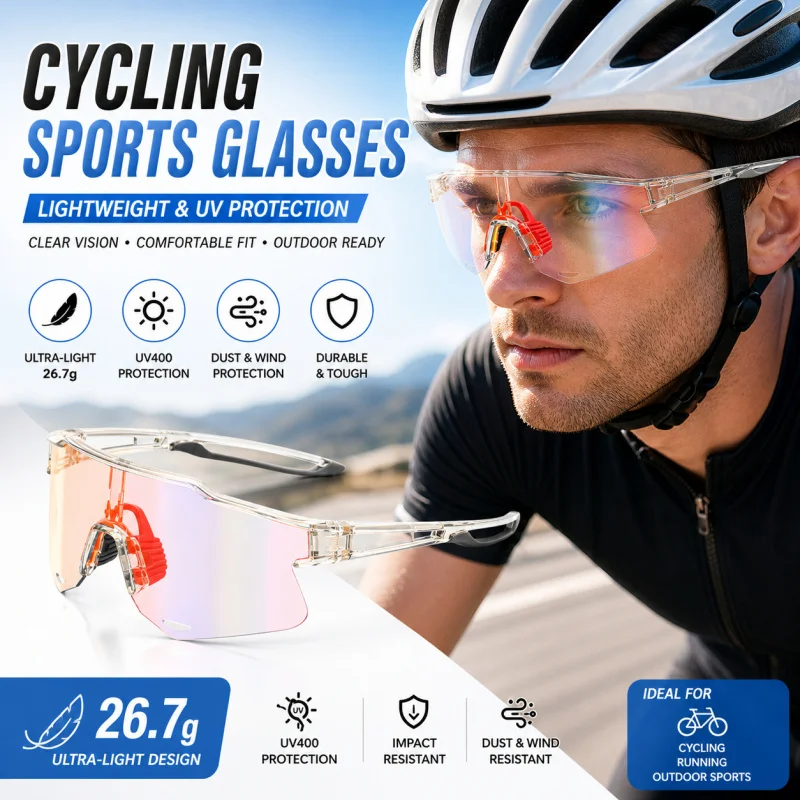 Ultralight TR90 Photochromic Cycling Glasses UV400 Sports Sunglasses Dustproof Sandproof MTB Bike Eyewear Men Women
Ultralight TR90 Photochromic Cycling Glasses UV400 Sports Sunglasses Dustproof Sandproof MTB Bike Eyewear Men Women