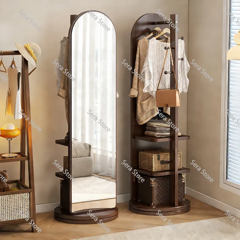 Rotating Hanger, Bedroom Floor-to-ceiling Full-body Mirror, Rack with Mirror Integrated Living Room Home Movable Floor Mirror
Rotating Hanger, Bedroom Floor-to-ceiling Full-body Mirror, Rack with Mirror Integrated Living Room Home Movable Floor Mirror