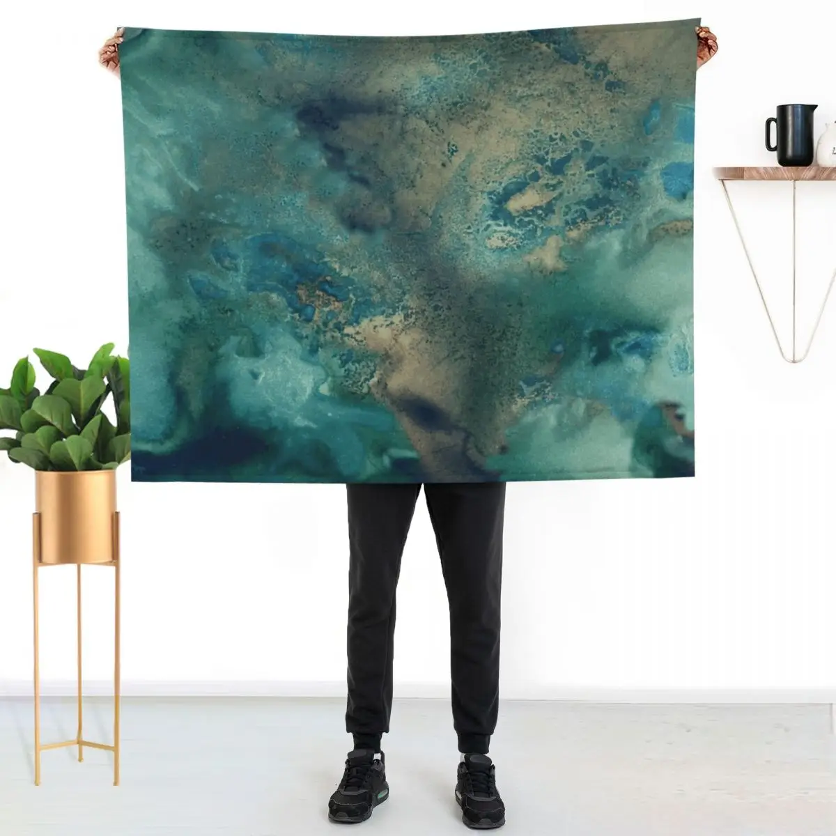 Ocean in Turquoise, Aqua and Gold Throw Blanket Cozy Microfiber Throw Blanket for Home Bedroom
Ocean in Turquoise, Aqua and Gold Throw Blanket Cozy Microfiber Throw Blanket for Home Bedroom