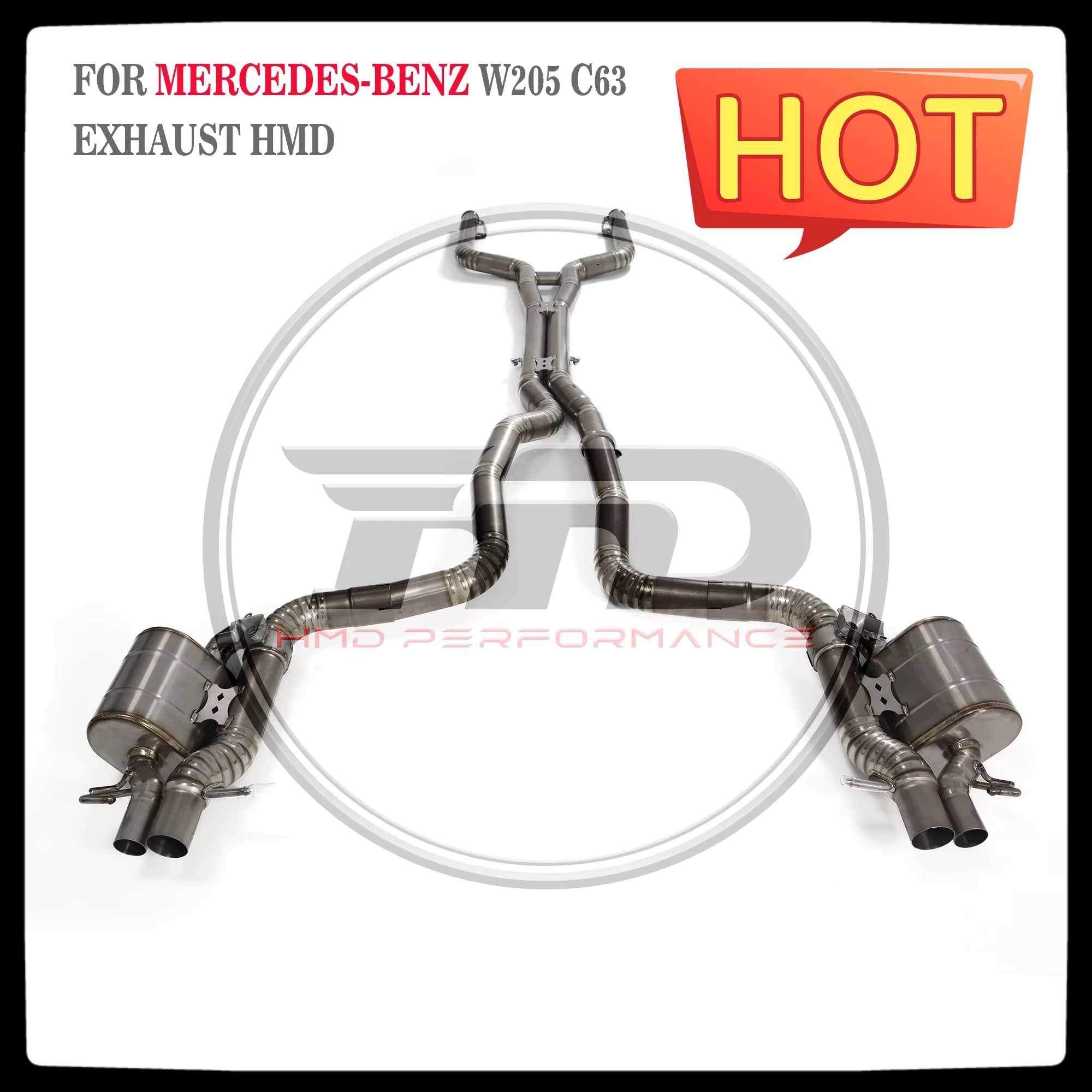 HMD Titanium Exhaust System Performance Catback for Mercedes Benz AMG C63 W205 4.0T 2015+ Muffler Without Valve 
HMD Titanium Exhaust System Performance Catback for Mercedes Benz AMG C63 W205 4.0T 2015+ Muffler Without Valve