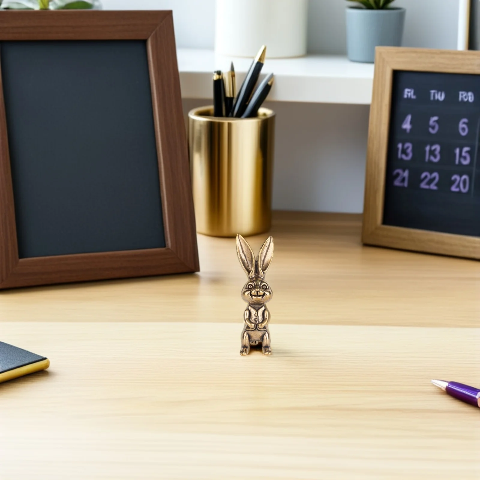 Compact Brass Rabbit Statue - Solid Metal Bunny Decor for Desktop Living Room - Retro Vintage Sculpture Home Interior Ornament
Compact Brass Rabbit Statue - Solid Metal Bunny Decor for Desktop Living Room - Retro Vintage Sculpture Home Interior Ornament