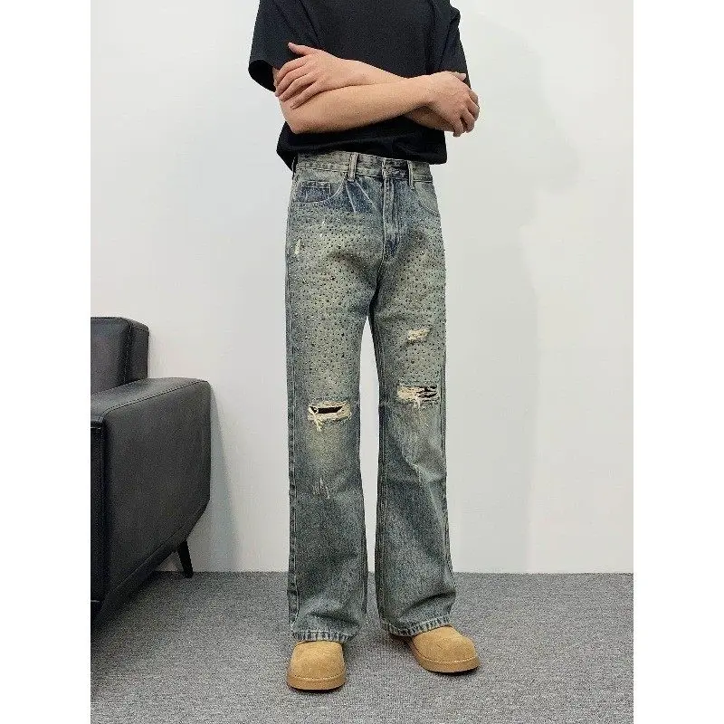 Men's Denim Jeans High Street Trendy Star Rhinestone Embellied Hole Micro Flared Straight Cut Summer Casual Resistant to De...
Men's Denim Jeans High Street Trendy Star Rhinestone Embellied Hole Micro Flared Straight Cut Summer Casual Resistant to De...