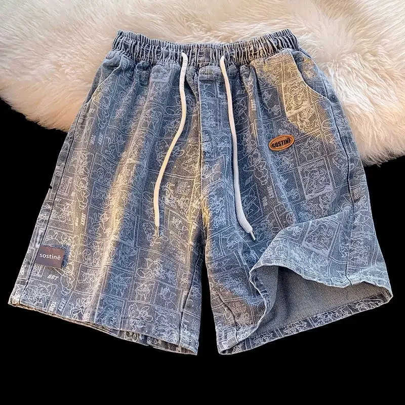 Loose Short Jeans Pants for Men Half Baggy Drawstring Long Graphic Wide Bermuda Man Denim Shorts with Pockets Distressed Luxury
Loose Short Jeans Pants for Men Half Baggy Drawstring Long Graphic Wide Bermuda Man Denim Shorts with Pockets Distressed Luxury