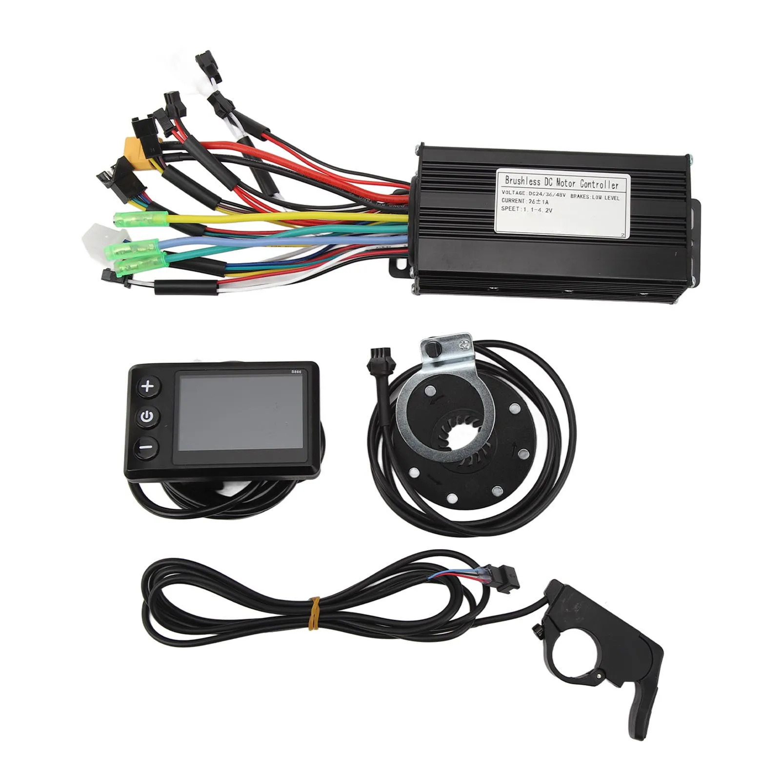 24-48V Bicycle Lithium Battery Retrofit Kit with S866 LCD Panel Good Heat Dissipation Waterproof 26A Bike Motor Controller
24-48V Bicycle Lithium Battery Retrofit Kit with S866 LCD Panel Good Heat Dissipation Waterproof 26A Bike Motor Controller