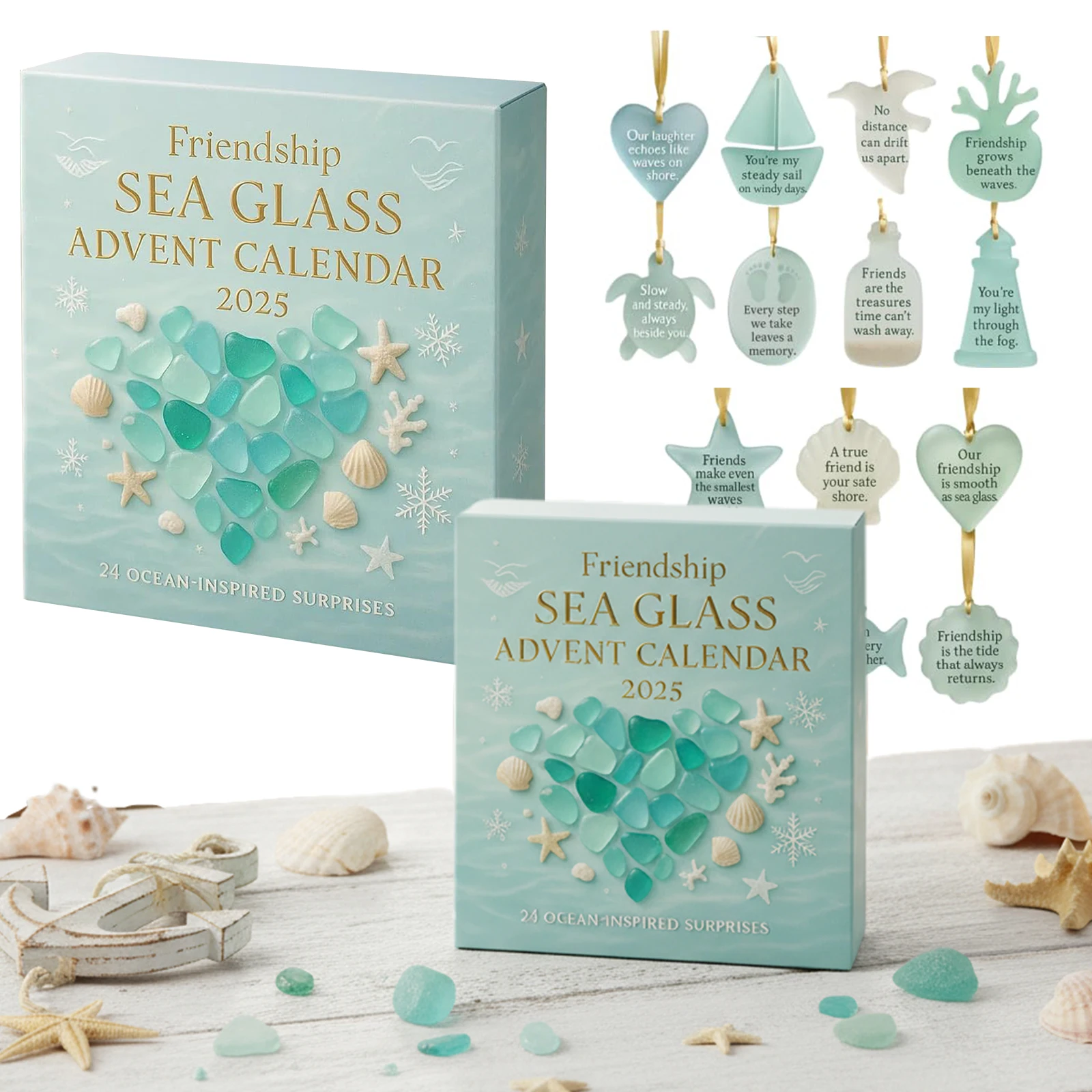 Exquisite Friendship Sea Glass Advent Calendar 2025 24 Day Christmas Countdown Calendar for Christmas Tree Decor
Exquisite Friendship Sea Glass Advent Calendar 2025 24 Day Christmas Countdown Calendar for Christmas Tree Decor