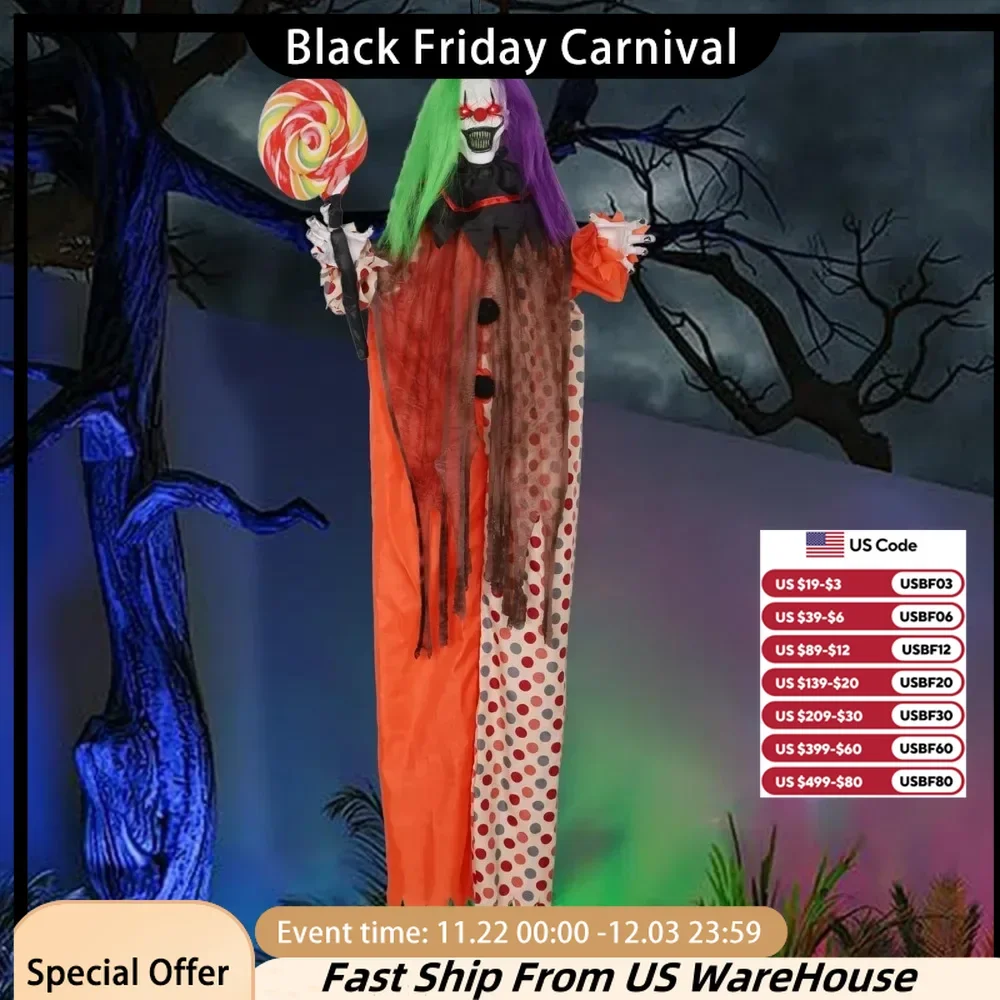 Halloween Hanging Clown Decorations, Outdoor Scary Animated Clown, Indoor Outside Yard Holiday Decor, Halloween Decoration
Halloween Hanging Clown Decorations, Outdoor Scary Animated Clown, Indoor Outside Yard Holiday Decor, Halloween Decoration