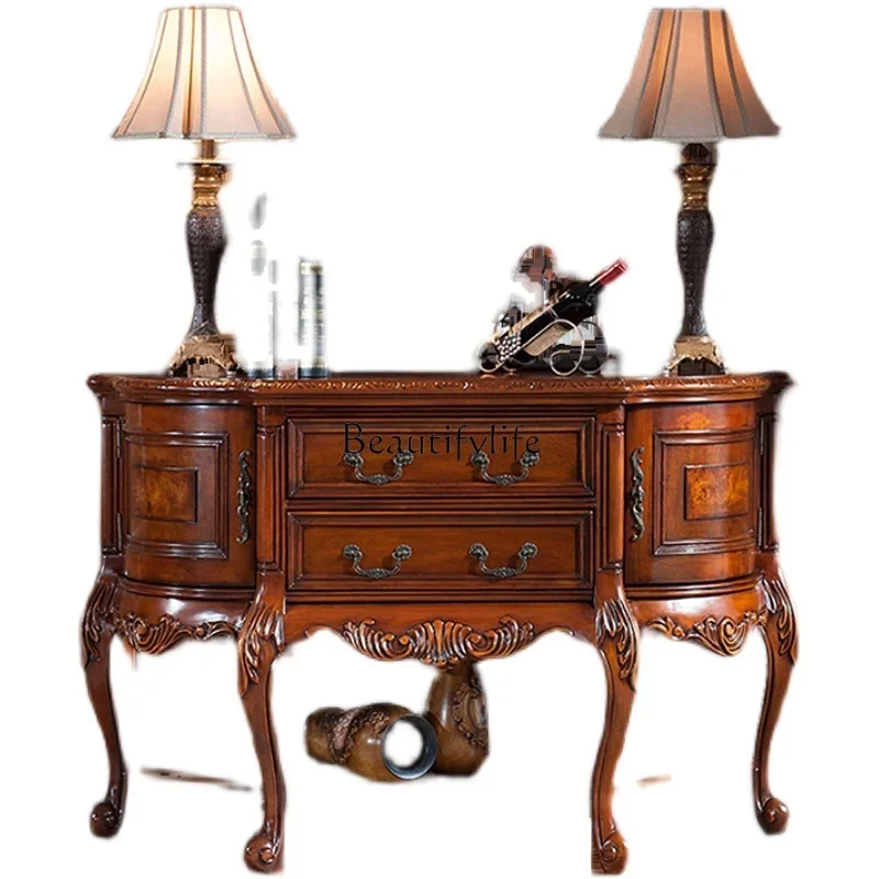 04ld14American solid wood semicircular entrance platform, living room against the wall, locker, partition cabinet
04ld14American solid wood semicircular entrance platform, living room against the wall, locker, partition cabinet