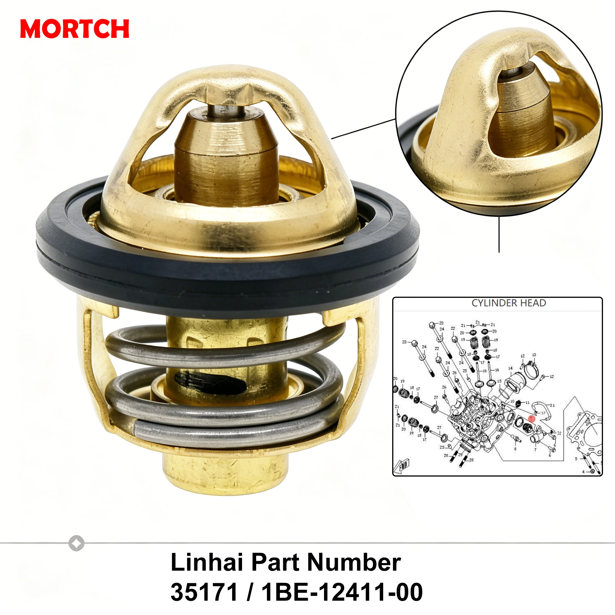 Thermostat 35171 1BE-12411-00 For Linhai ATV 500D 500-D M550 EFI M550L Engine Coolant Thermostat
Thermostat 35171 1BE-12411-00 For Linhai ATV 500D 500-D M550 EFI M550L Engine Coolant Thermostat