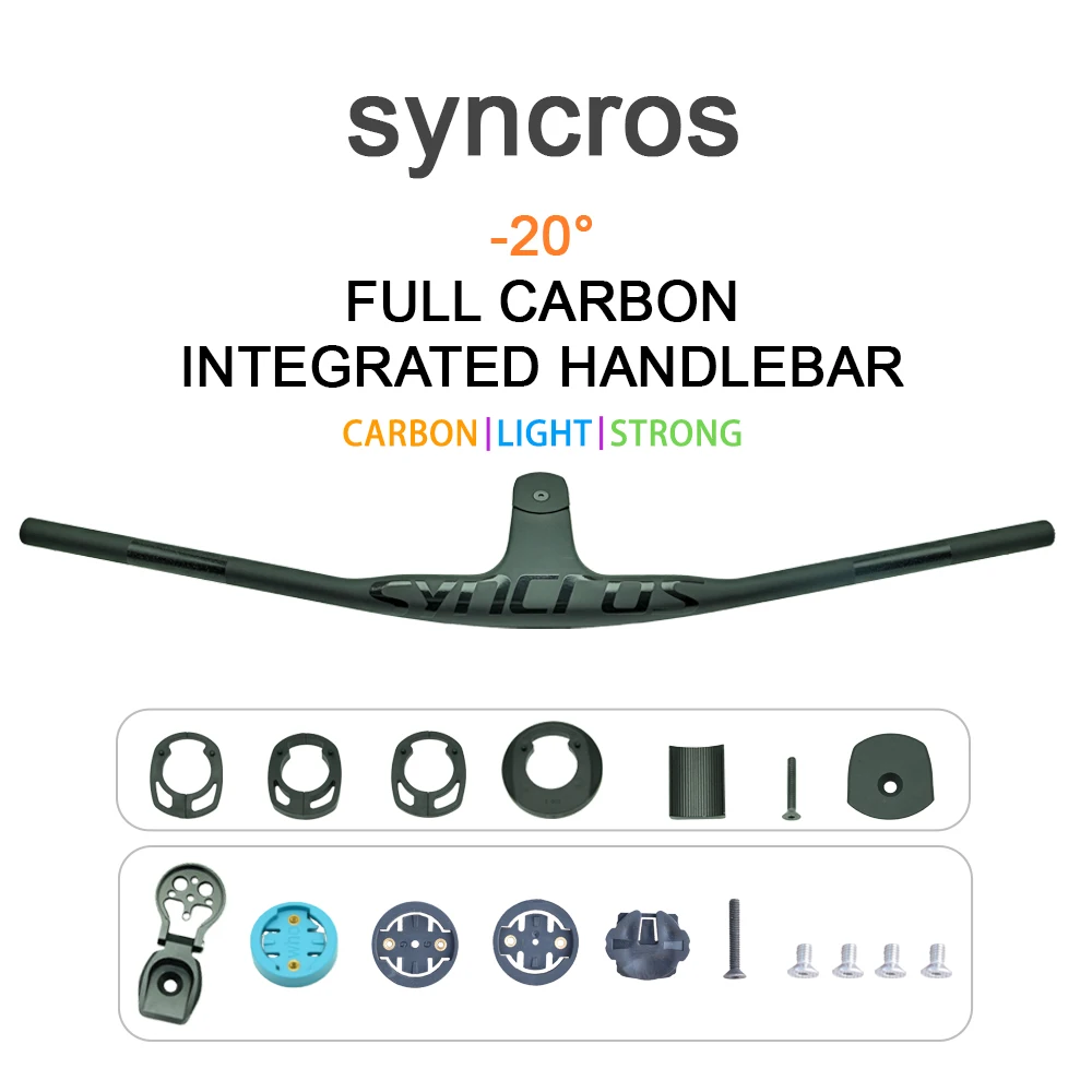 Syncros Carbon Fiber MTB Handlebar Integrated 20° Stem Internal Cable Routing Bike Bicycle Frame Component
Syncros Carbon Fiber MTB Handlebar Integrated 20° Stem Internal Cable Routing Bike Bicycle Frame Component
