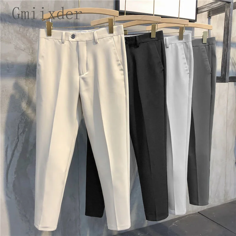Ice Silk Pants Men's Summer Slim Fit Crop Belt Suit Male Hong Kong Style Versatile Straight Leg Casual Trousers
Ice Silk Pants Men's Summer Slim Fit Crop Belt Suit Male Hong Kong Style Versatile Straight Leg Casual Trousers