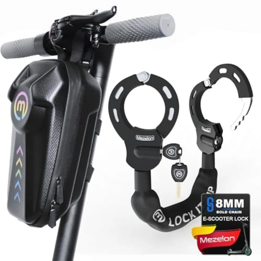 Scooter Lock, 8mm Chain Locks Security Anti-Theft Bike Lock with 3 Keys and Waterproof Scooters Bag Electric Scooter Accessorie
Scooter Lock, 8mm Chain Locks Security Anti-Theft Bike Lock with 3 Keys and Waterproof Scooters Bag Electric Scooter Accessorie
