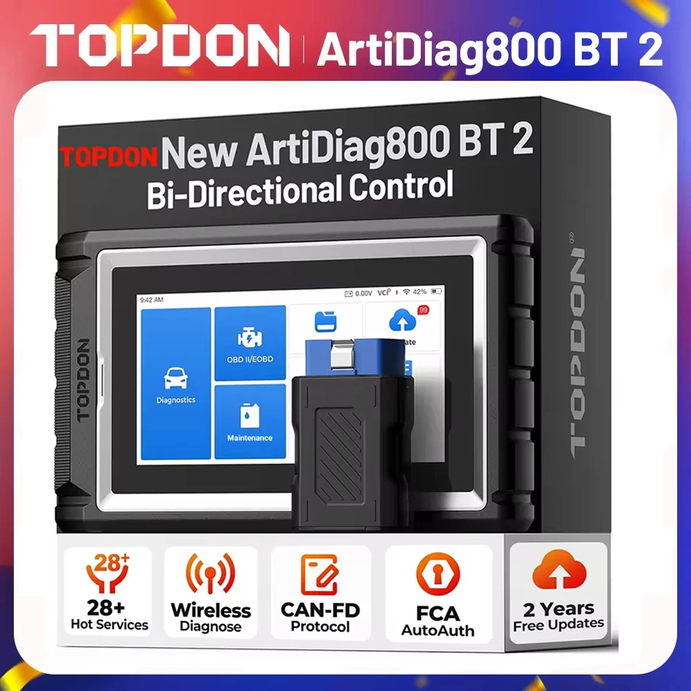 TOPDON Artidiag800 BT 2 Automotive Car Diagnostic Tool Full System OBD2 Scanner 2 Years Free Update Scan Tool VCI Repair Tool
TOPDON Artidiag800 BT 2 Automotive Car Diagnostic Tool Full System OBD2 Scanner 2 Years Free Update Scan Tool VCI Repair Tool