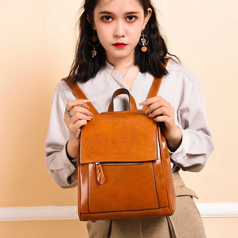 Luxury Women's Leather Leisure Retro Backpack, Europe and The United States Fashion Large Capacity Travel Shoulder Bag for Women
Luxury Women's Leather Leisure Retro Backpack, Europe and The United States Fashion Large Capacity Travel Shoulder Bag for Women