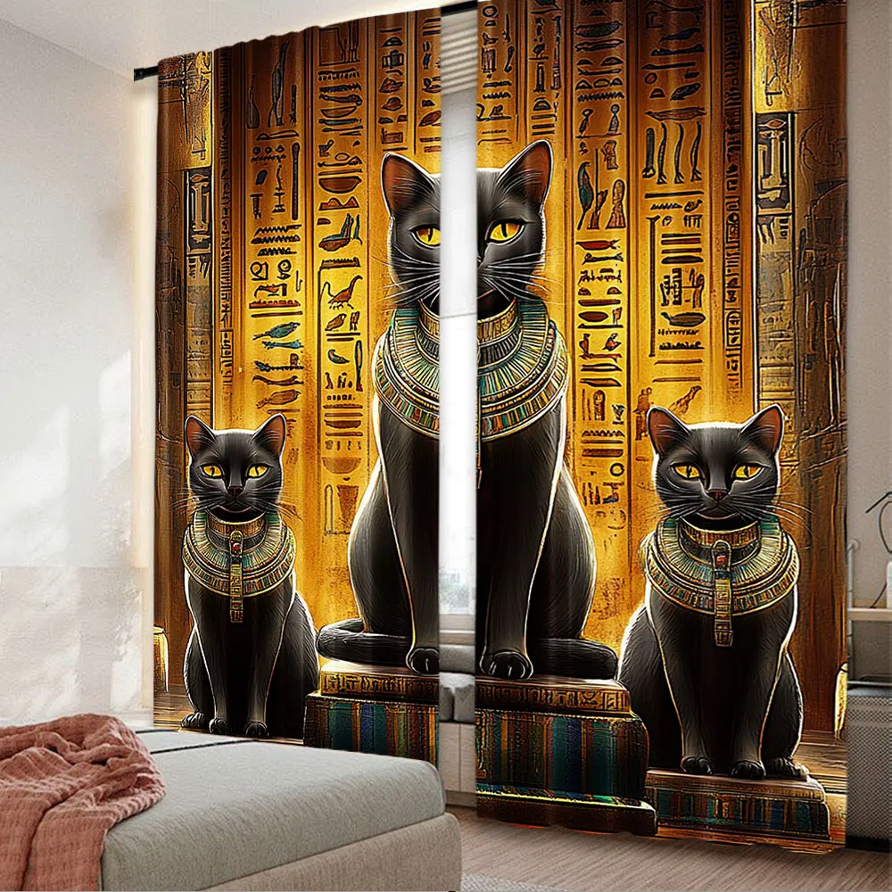 2Pcs Egyptian Mysterious Black Cats Print Curtain Room Decor Versatile Room Use Suitable For Living Room Dining Room Bedroom
2Pcs Egyptian Mysterious Black Cats Print Curtain Room Decor Versatile Room Use Suitable For Living Room Dining Room Bedroom