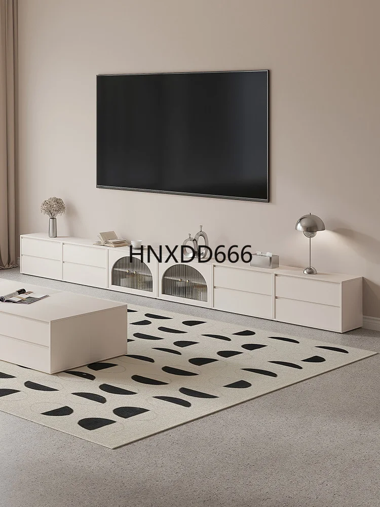 French cream wind TV cabinet coffee table combination, living room household small apartment, floor storage locker
French cream wind TV cabinet coffee table combination, living room household small apartment, floor storage locker