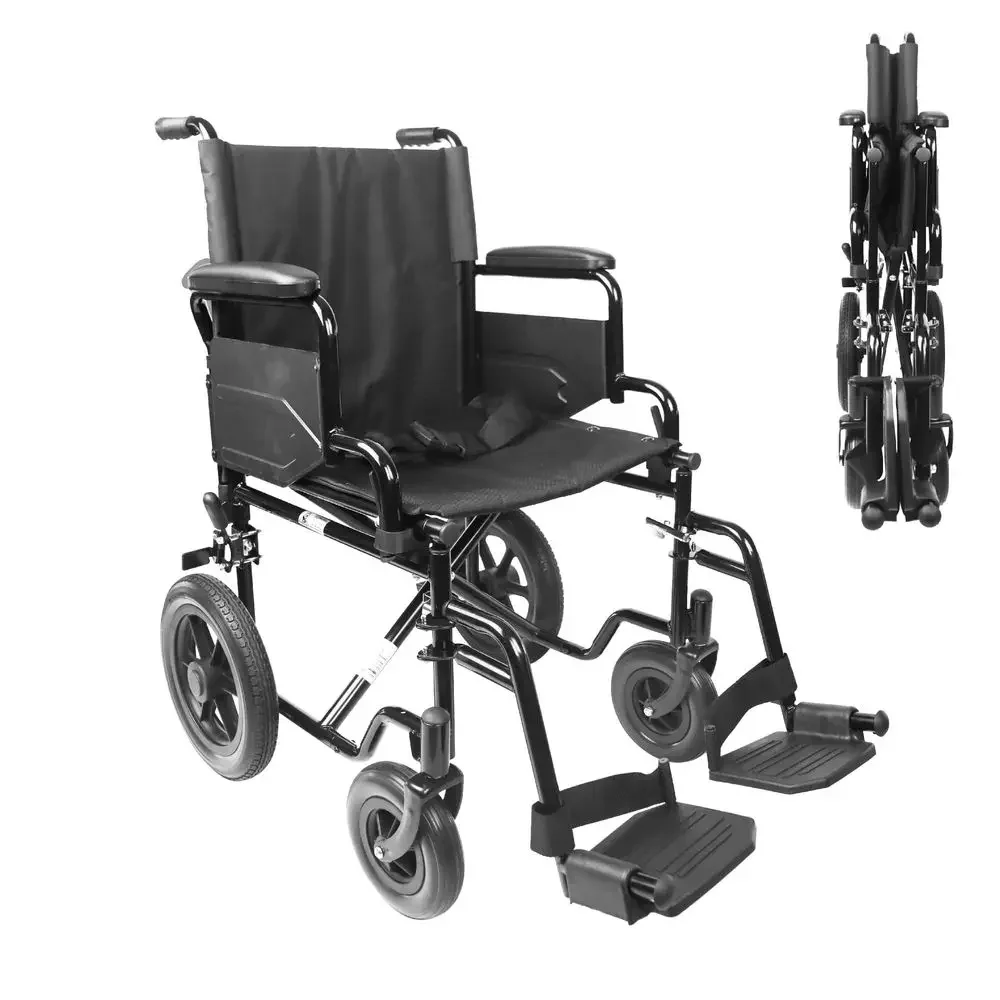 Folding Transport Wheelchair with FlipBack Armrest and SwingAway Footrest, 18 Inch Wide Seat Transport Chair for Adults Seniors
Folding Transport Wheelchair with FlipBack Armrest and SwingAway Footrest, 18 Inch Wide Seat Transport Chair for Adults Seniors
