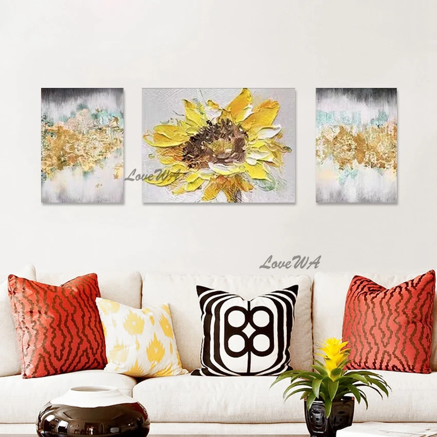 3PCS Abstract Oil Paintings, Frameless, Large Size Sunflower Design Hand Painted, Canvas Art Decoration, Floral Wall Picture
3PCS Abstract Oil Paintings, Frameless, Large Size Sunflower Design Hand Painted, Canvas Art Decoration, Floral Wall Picture
