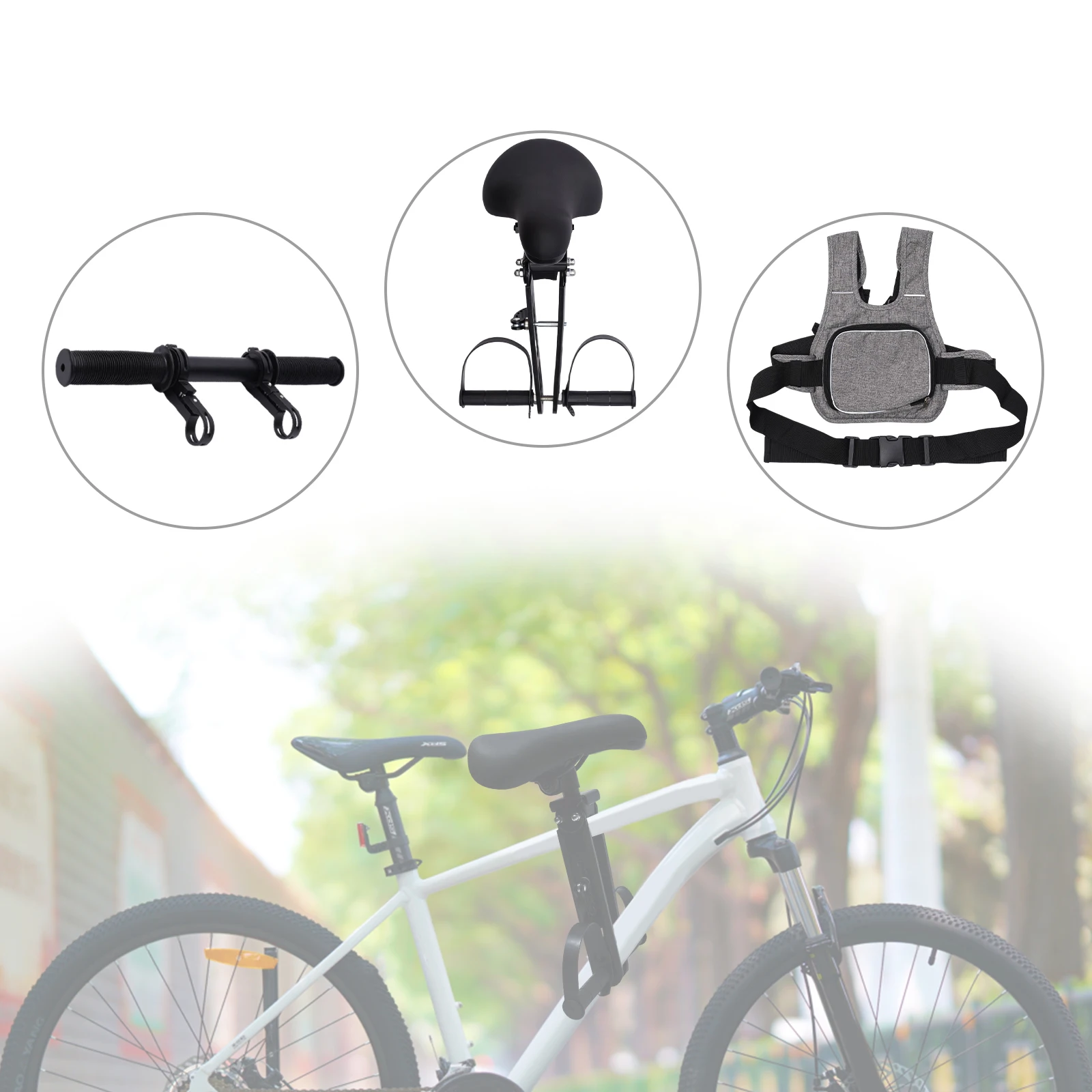 Kids Bike Seat and Handlebar Accessory Combo Pack Complete Set Front Mounted Bicycle Seats for Children 3-6 Years (up to 220lbs)
Kids Bike Seat and Handlebar Accessory Combo Pack Complete Set Front Mounted Bicycle Seats for Children 3-6 Years (up to 220lbs)