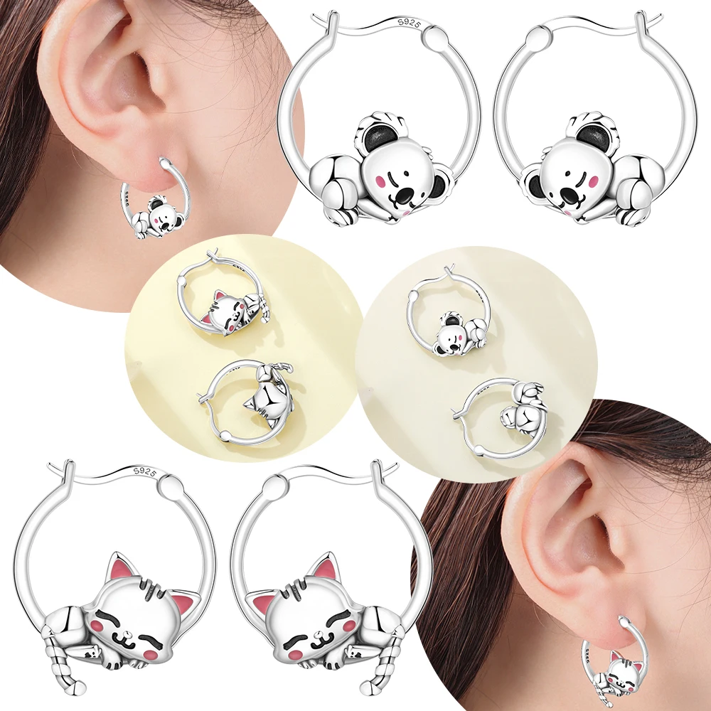 Black Cute Koala Earring Pink Cat Paw Animal Earring Original 925 Silver Valentine Women Anniversary Earrings Jewelry Fine Gift
Black Cute Koala Earring Pink Cat Paw Animal Earring Original 925 Silver Valentine Women Anniversary Earrings Jewelry Fine Gift