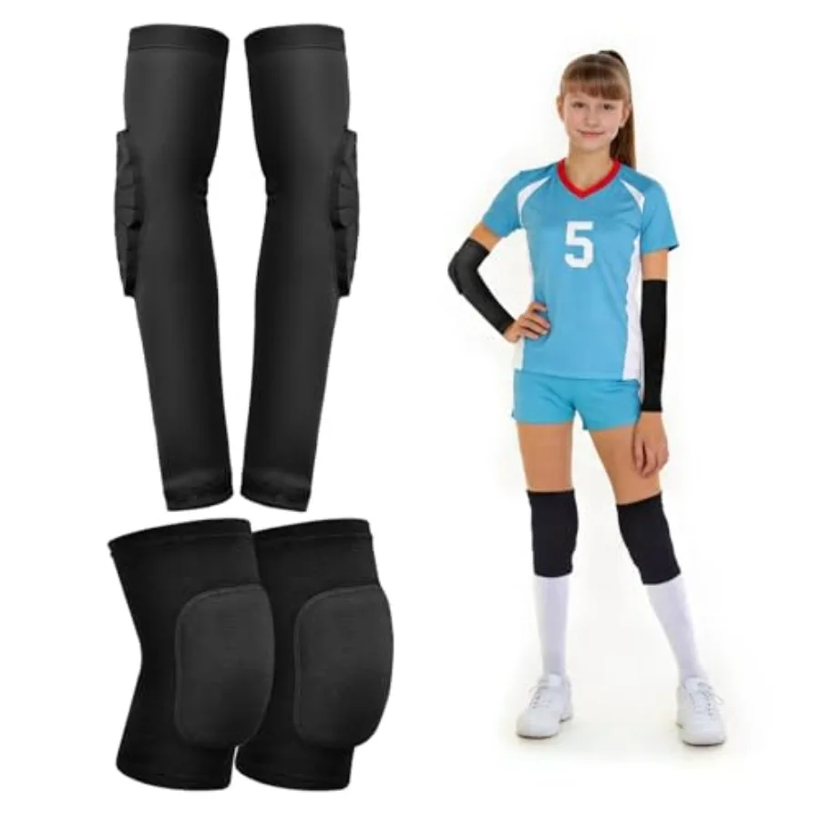 Volleyball Knee Pads and Arm Sleeves with Elbow Pads Set, High Protection Arm Pads Knee Pads for Youth Girls Boys Women Men Vol
Volleyball Knee Pads and Arm Sleeves with Elbow Pads Set, High Protection Arm Pads Knee Pads for Youth Girls Boys Women Men Vol