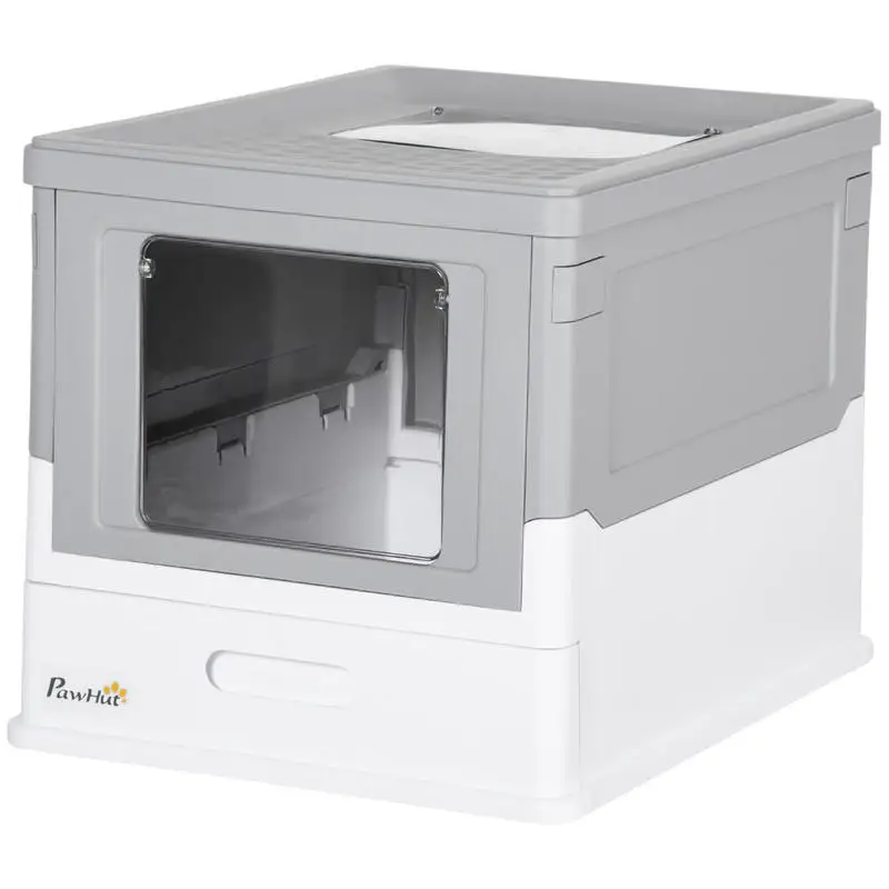 PawHut Fully Enclosed Cat Litter Box with Front Entry and Top Exit, Plastic, Gray & White
PawHut Fully Enclosed Cat Litter Box with Front Entry and Top Exit, Plastic, Gray & White