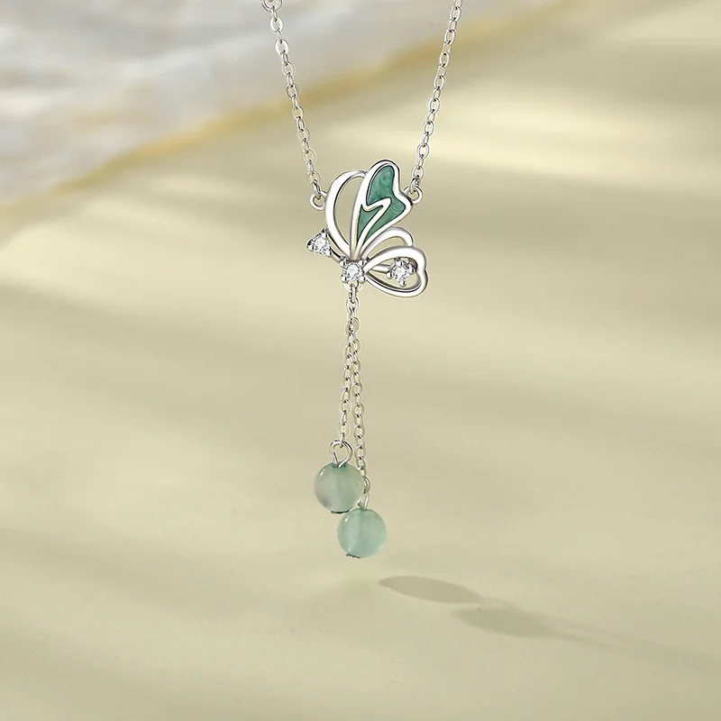 2025 New 925 Sterling Silver Small Fresh Green Hollow Butterfly Necklace Earrings Set Style Jewelry Gift for Women Wedding Party
2025 New 925 Sterling Silver Small Fresh Green Hollow Butterfly Necklace Earrings Set Style Jewelry Gift for Women Wedding Party