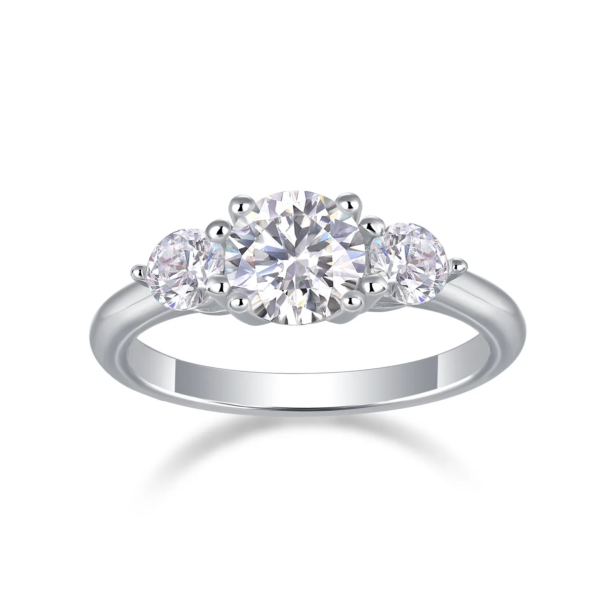 Moissanite 3-Stone Ring, D Color VVS1, Classic 3-Diamond Design, Engagement Proposal Anniversary Gift, Women's Ring
Moissanite 3-Stone Ring, D Color VVS1, Classic 3-Diamond Design, Engagement Proposal Anniversary Gift, Women's Ring