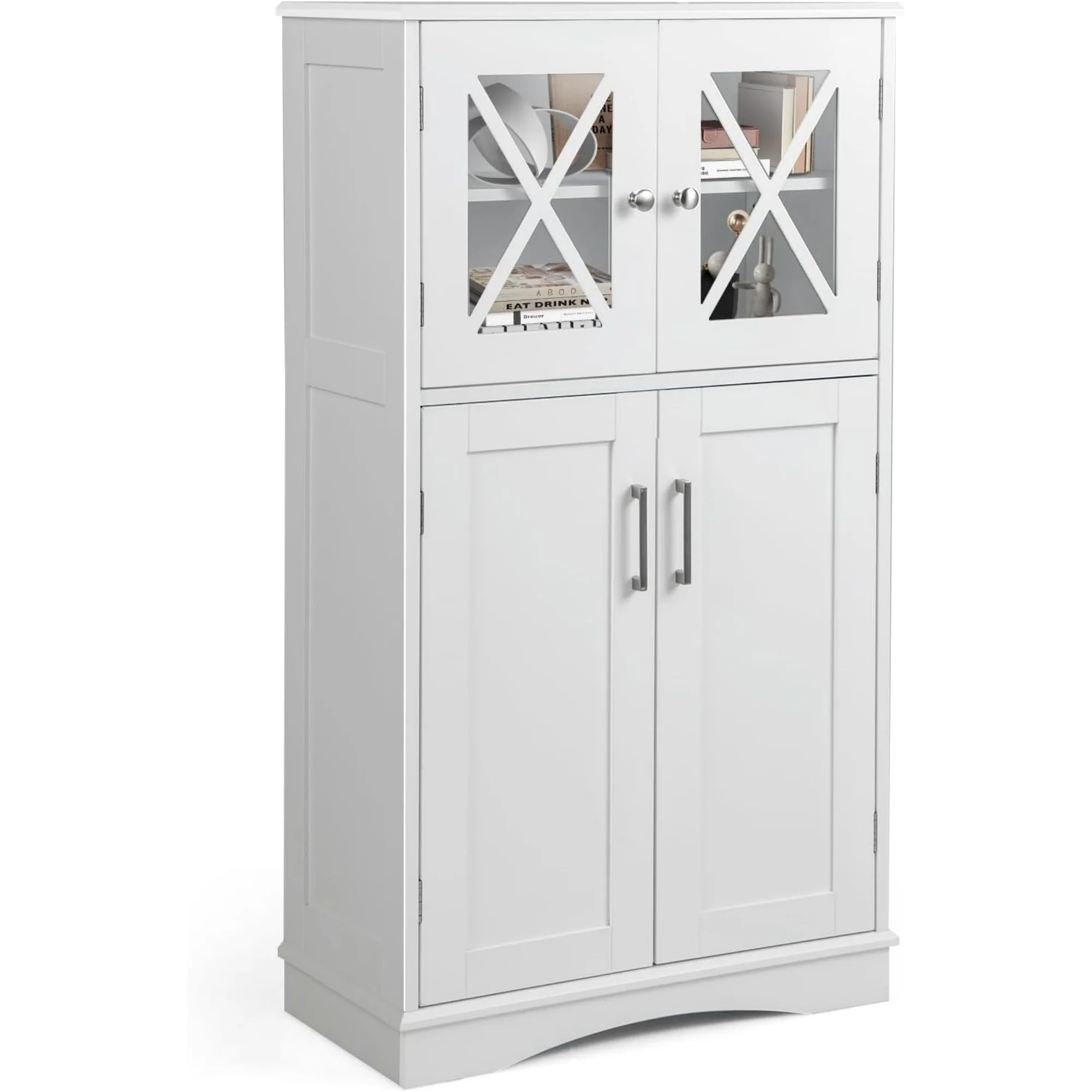 Bathroom Floor Cabinet, Kitchen Pantry Cupboard with 2 Glass Doors & 3 Adjustable Shelves, Modern Storage Organizer Cabinet for Living Room, Kitchen, Entryway, Office (White)
Bathroom Floor Cabinet, Kitchen Pantry Cupboard with 2 Glass Doors & 3 Adjustable Shelves, Modern Storage Organizer Cabinet for Living Room, Kitchen, Entryway, Office (White)