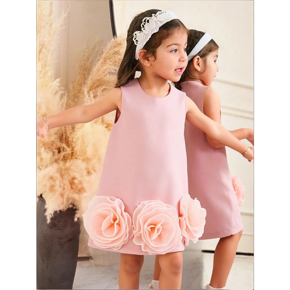 Customized Girl's Party Dress Mini O Neck 3D Flower A Line Satin Bow Kid's Birthday Gowns Short Sleeveless Modern Child's Dress
Customized Girl's Party Dress Mini O Neck 3D Flower A Line Satin Bow Kid's Birthday Gowns Short Sleeveless Modern Child's Dress