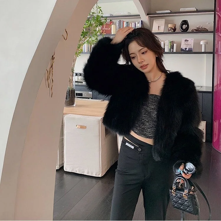 Slimming Faux Fur Jacket Sexy High Waist Short Coat for Women Autumn Winter New Style Hot Girl Style Long Sleeve Other Collar
Slimming Faux Fur Jacket Sexy High Waist Short Coat for Women Autumn Winter New Style Hot Girl Style Long Sleeve Other Collar
