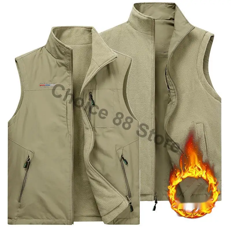 Reversible Sleeveless Jacket Men's Vest Coat Winter Waistcoat Thick Warm Fleece Workwear Tops Cargo Vest Windbreaker New Fashion
Reversible Sleeveless Jacket Men's Vest Coat Winter Waistcoat Thick Warm Fleece Workwear Tops Cargo Vest Windbreaker New Fashion