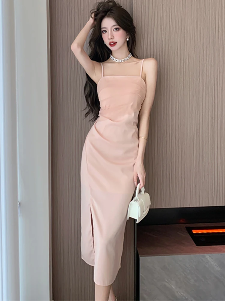 Women Pink Patchwork Mesh Chic Sling Sexy Long Dress Summer Elegant and Pretty Dress 2024 Korean Fashion Bodycon Luxury Vestidos
Women Pink Patchwork Mesh Chic Sling Sexy Long Dress Summer Elegant and Pretty Dress 2024 Korean Fashion Bodycon Luxury Vestidos