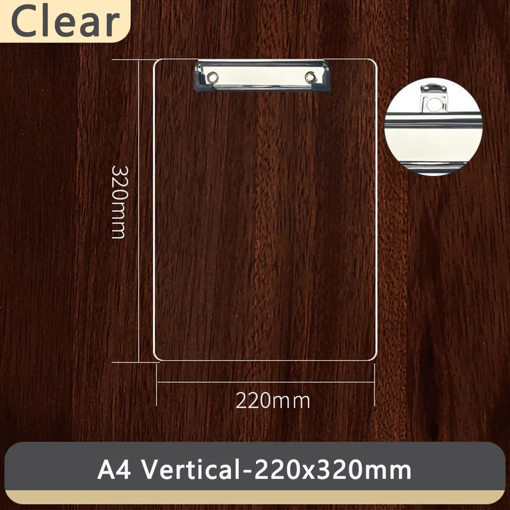 Simple Acrylic Clipboard Clear Vertical/Horizontal Clip Document Clip Holder A4/A5/B5/A6 Menu Clip Board School Office
Simple Acrylic Clipboard Clear Vertical/Horizontal Clip Document Clip Holder A4/A5/B5/A6 Menu Clip Board School Office