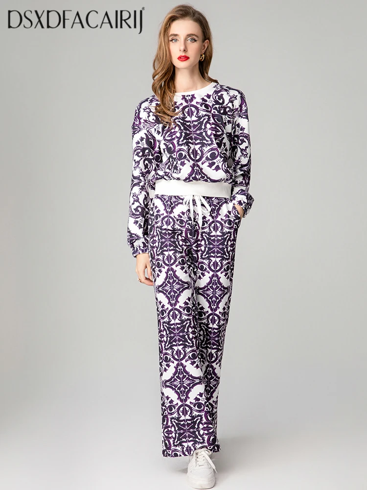 DSFACAIRIJ женский пуловер с круглым вырезом и рукавами-фонариками, топы с эластичной резинкой на талии, широкие брюки, комплект из 2 предметов, осенняя модная уличная одежда
DSFACAIRIJ женский пуловер с круглым вырезом и рукавами-фонариками, топы с эластичной резинкой на талии, широкие брюки, комплект из 2 предметов, осенняя модная уличная одежда