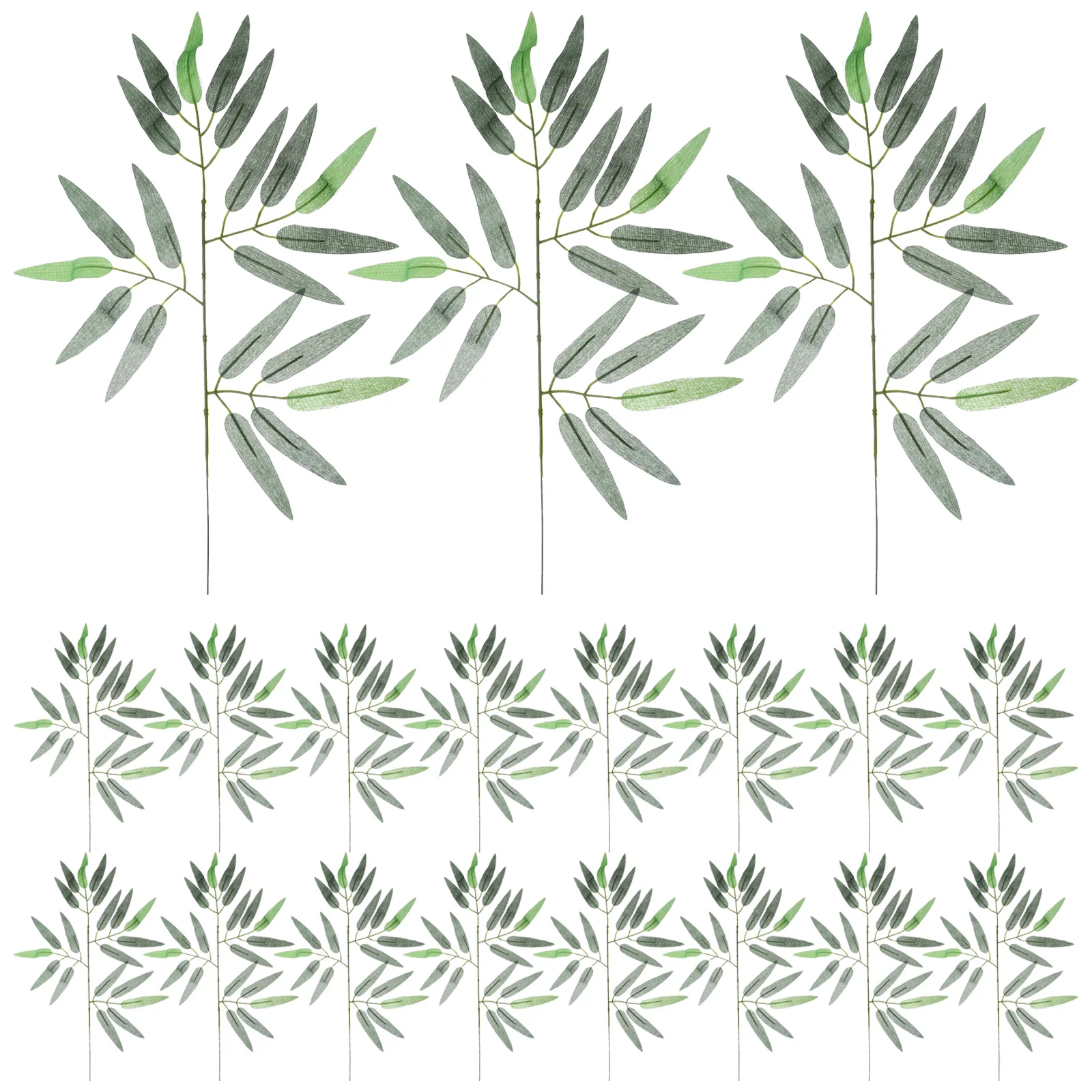 Fake Bamboo Leaf Branches 25Pcs Artificial Greenery Decorative Leaves for Craft Steam Pipe Decoration
Fake Bamboo Leaf Branches 25Pcs Artificial Greenery Decorative Leaves for Craft Steam Pipe Decoration