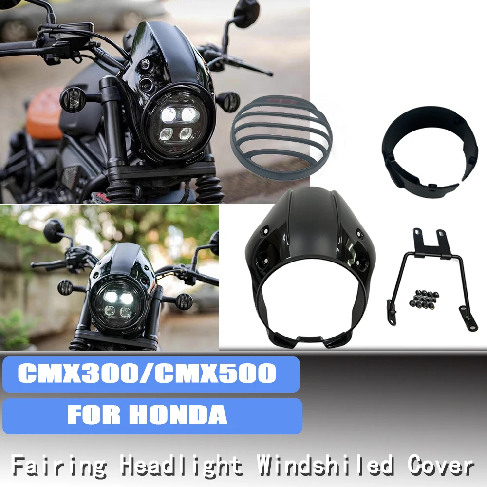 For Honda Rebel CMX300 CMX500 CMX 300 500 2017-2024 Windshield Headlight Cover Guard Front Head Light Fairing
For Honda Rebel CMX300 CMX500 CMX 300 500 2017-2024 Windshield Headlight Cover Guard Front Head Light Fairing