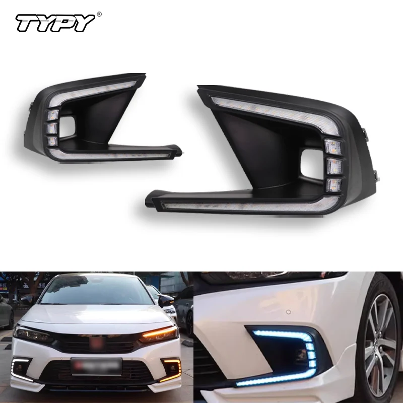 TYPY для Honda CIVIC 11th 2021-2023 2 шт. указатели поворота динамические желтые светодиодные дневные ходовые огни белый DRL в сборе дневного света
TYPY для Honda CIVIC 11th 2021-2023 2 шт. указатели поворота динамические желтые светодиодные дневные ходовые огни белый DRL в сборе дневного света
