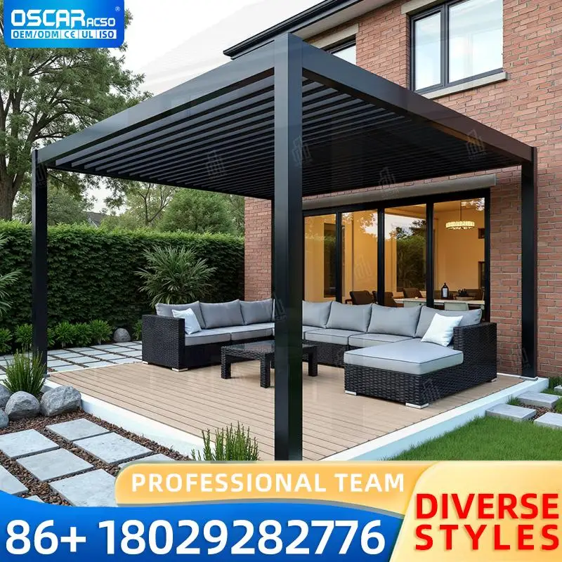 Motorized Loop Bioclimatique Lamella Sunshade Louvered Gazebo Aluminium Pergola for Backyard Patio Garden pergola
Motorized Loop Bioclimatique Lamella Sunshade Louvered Gazebo Aluminium Pergola for Backyard Patio Garden pergola
