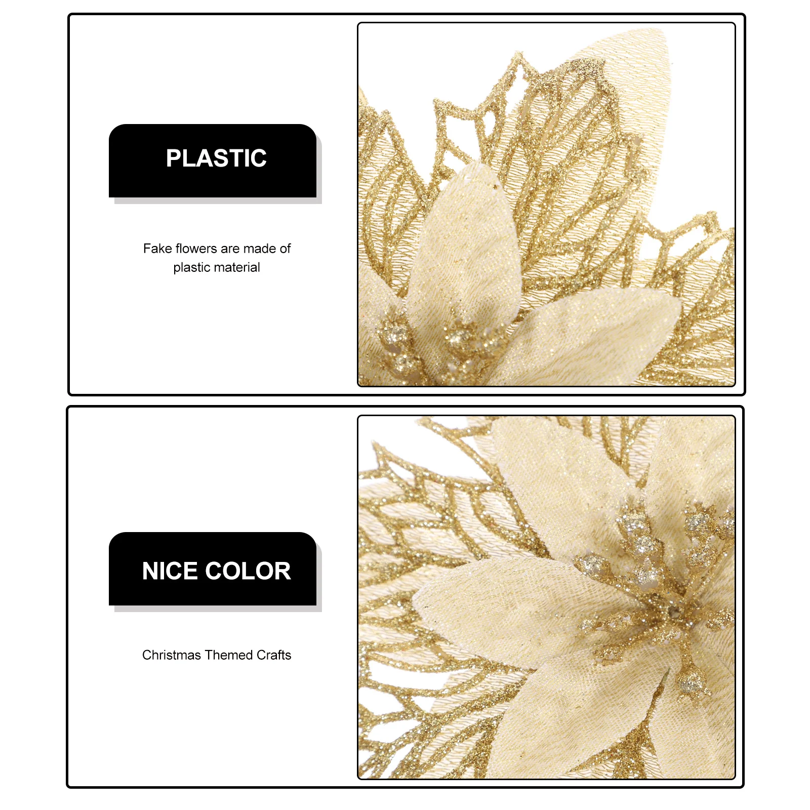 6Pcs Christmas Plastic Flowers Realistic Artificial Blooms for Xmas Tree Decor Wreath Craft Warm Atmosphere Decoration
6Pcs Christmas Plastic Flowers Realistic Artificial Blooms for Xmas Tree Decor Wreath Craft Warm Atmosphere Decoration