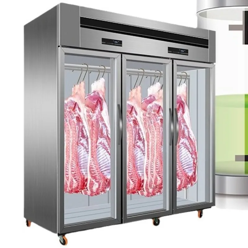 Hanging meat cabinet Commercial vertical beef and mutton refrigerated display cabinet Maturing cabinet Single and double doors F
Hanging meat cabinet Commercial vertical beef and mutton refrigerated display cabinet Maturing cabinet Single and double doors F